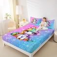 thumbnail image 3 of Erosebridal Girls Unicorn Bed Sheets,Multicolor Glitter Print King Sheets For Kids 4pcs, 3 of 6