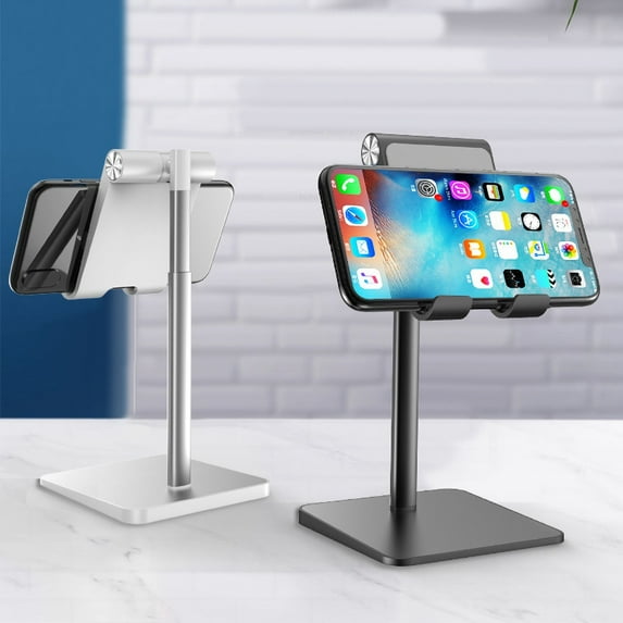 Naierhg Aluminum Alloy Adjustable Desktop Tablet Phone Holder Stand Bracket for iPhone,White Stretchable Style