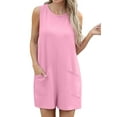 thumbnail image 3 of Cueply Women's Romper Summer Short Overalls Sleeveless Casual Jumpsuits Round Neck Loungewear Tank Tops Loose Fit with Pockets, 3 of 7