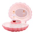 thumbnail image 2 of Caja de almacenamiento de baratija de joyería Macarena en forma de concha Rosa oscuro, 2 of 7