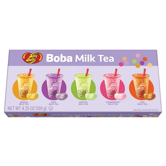 Jelly Belly Boba Milk Tea Jelly Bean Gift Box - 4.25 Ounces of Iconic Tapioca Tea Candy Flavor