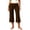 aa02_Brown, variant on Wide Leg Capri Pants for Women Elastic Waist Cropped Pants Plus Size High Waist Flowy Loose Solid Womens Yoga Pants Palazzo