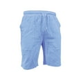 thumbnail image 4 of Lisingtool Mens Shorts Men's Casual Shorts Men's Sports Shorts Beach Shorts Casual Cotton Linen Shorts Biker Shorts Blue, 4 of 5
