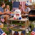 thumbnail image 5 of Cute Patriotic Striped P Bear Stuffed Animal Gift for Independence Day, Soft Fluffy Doll for 4th of July Party, Holiday Gift & Home Festive Decoration Ornament, July 4Th Decorations, White, 5 of 6