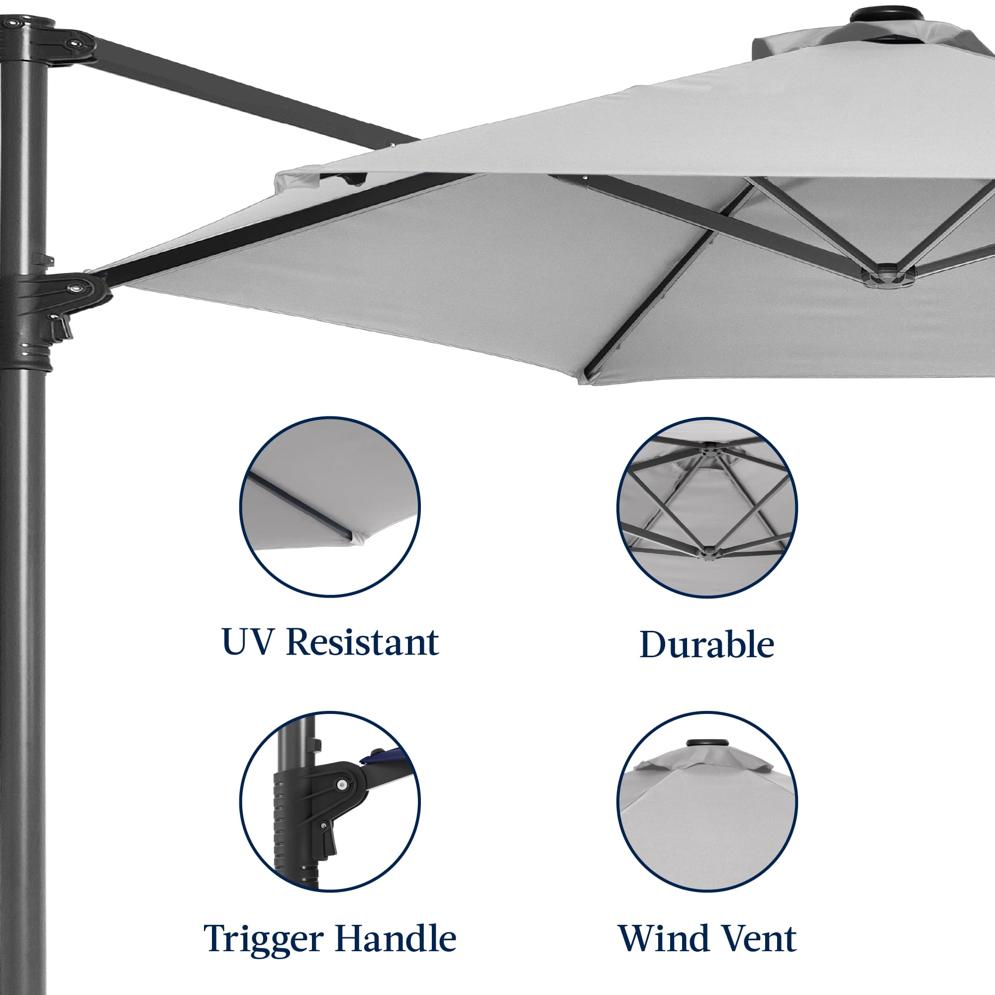 Best Choice Products 10ft 360 Rotating Cantilever Offset Hanging Patio Umbrella - Fog Gray