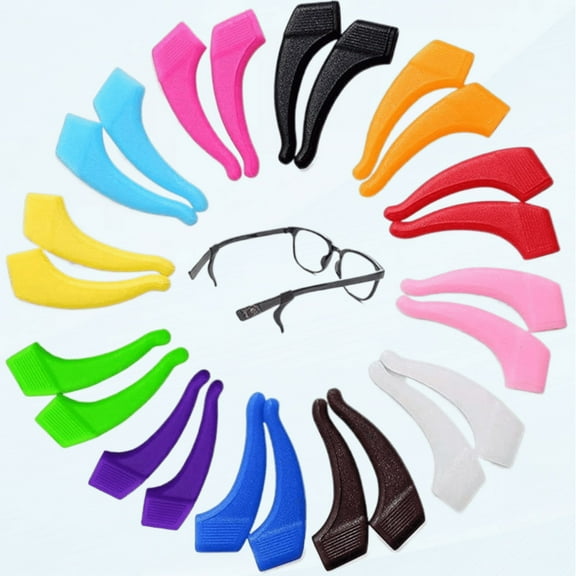 12 Pairs Glasses Hooks Ear Grips Ear Eyeglass Strap Holder Eyewear Retainer Silicone Glasses Anti Slip Holder Eyeglass Temple Tip for Kid Adult 12 Assort Colors