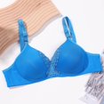 thumbnail image 3 of QLEICOM Everyday Bras for Women, Women's Comfort Lift Wirefree Bra Solid Color Comfortable Hollow Out Perspective Bra Underwear No Rims Bras No Underwire Blue Cup 42/95BC, 3 of 3