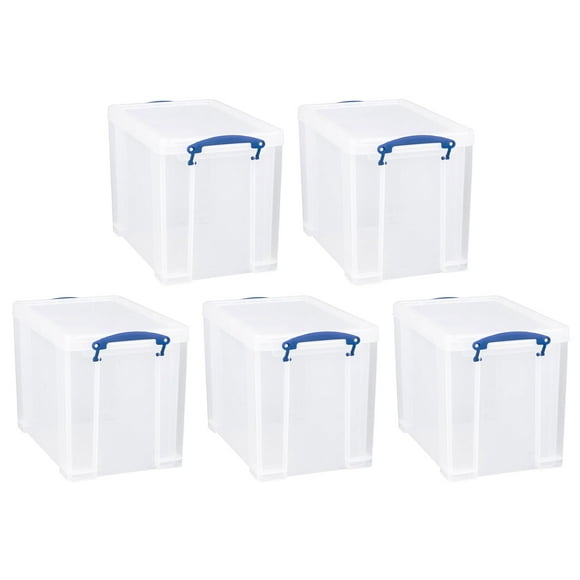 Really Useful Box 19L Storage Container w/ Lid & Clip Lock Handles (5 Pack)