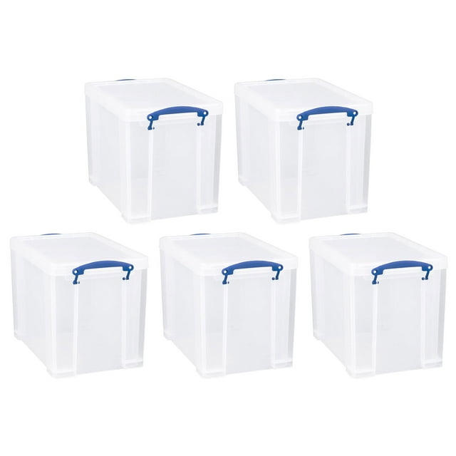 Really Useful Box 19L Storage Container w/ Lid & Clip Lock Handles (5 Pack)