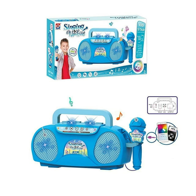 Máquina de karaoke con micrófono para niños, instrumento musical, juguetes con luces para niños con Y2P3