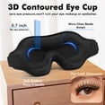 thumbnail image 4 of Weighted Eye Mask for Sleeping, 3D Contoured Sleep Mask Blackout with Adjustable Strap, Lash Extensions Sleeping Mask for Travel, Eye Cover Blindfold for Men Women (Black, 4.6oz), 4 of 6