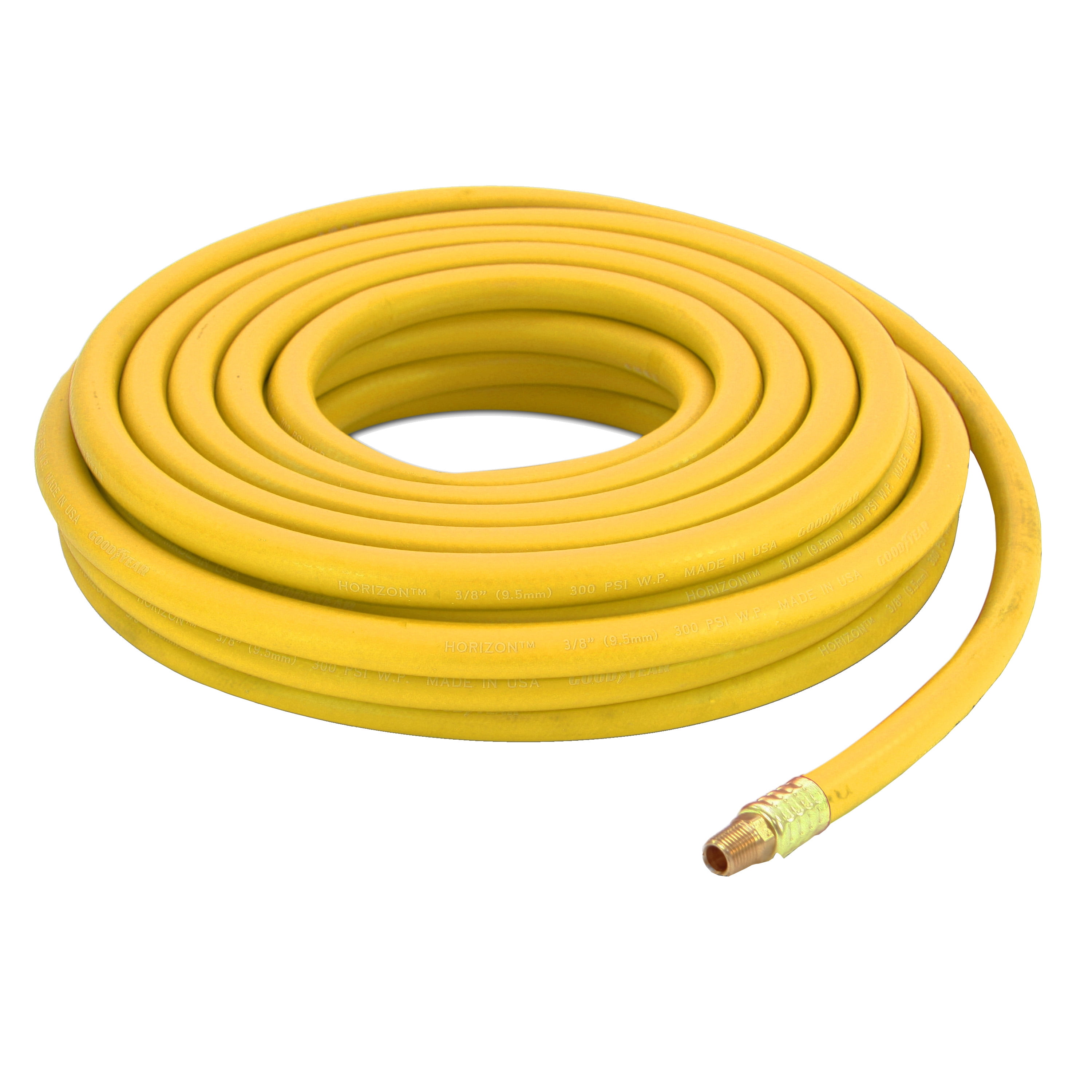 Goodyear Brand Yellow EPDM Rubber 3/8inch Air Hose, 100feet long