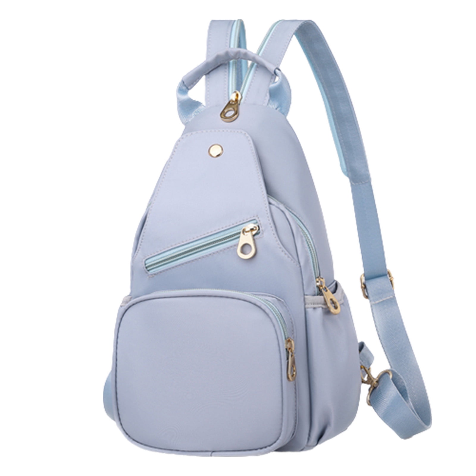 uublik Sling Bag for Women, Classic Basic Water Casual Daypack For Travel With Bottle Side Pockets Classic Basic Backpack For School Travel Work, Blue
