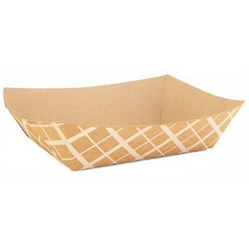 Southern Champion Paper Food Trays, Paperboard, Brown/White Check, 5Lb