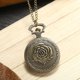 thumbnail image 4 of Reloj de bolsillo vintage CHAO con rosas de cuarzo con cadena números romanos, 4 of 4