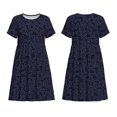 thumbnail image 3 of Bixox Robe d'Été à Manches Courtes pour Femmes Robe Ample Longueur Genou avec Poches-Love, 3 of 7