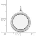 thumbnail image 2 of Collier Pendentif Charme Rond en Or Blanc 14k Massif Poli Gravable Gravé au Laser.027 Gauge Eng, 2 of 4