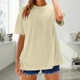 thumbnail image 5 of Women's Short Sleeve T-shirt Women'S Loose And Comfortable Oversized Trendy T Shirt Top,Beige Women's Short sleeve T-shirt XXXL, 5 of 9