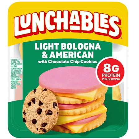Lunchables Light Bologna & American with Chocolate Chip Cookies, 3.1 oz Pack