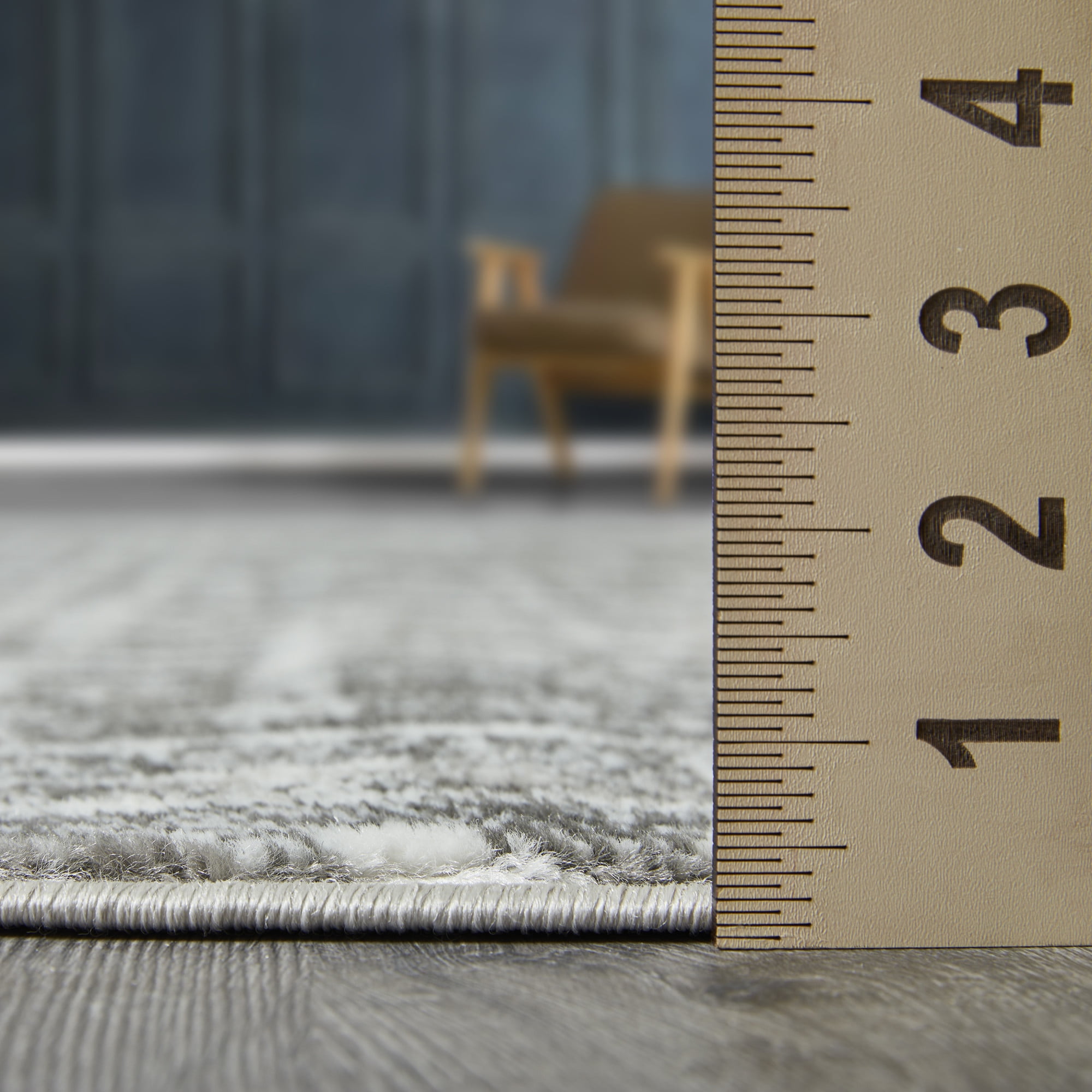 Loomaknoti Rhane Aberd 2' x 7' Gray Oriental Indoor Polypropylene runner rug