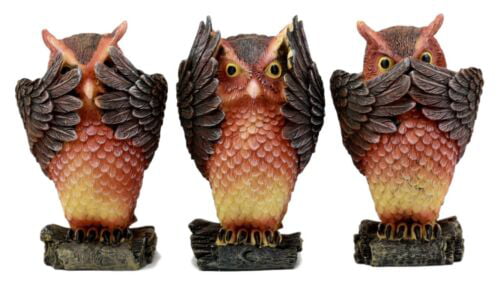 Ebros Wisdom of The Woods Great Horned Tiger Owl Wine Bottle Holder Figurine Nocturnal Bird Owl Statue 