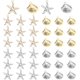thumbnail image 1 of 4 estilos de dijes de concha de estrella de mar, 40 colgantes metálicos de vieira, cuentas colgantes de concha marina, 1 of 6