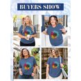 thumbnail image 5 of XCHQRTI Sunflower Shirts for Womens Plus Size Short Sleeves T-Shirt Graphic Oversized Flower Tops, 5 of 7