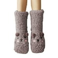 thumbnail image 2 of Slipper Socks for Women with Grippers Non Slip Fuzzy Grip Winter Warm Cozy Thick Comfy Soft Fleece Cabin Socks Gray, 2 of 5