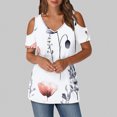 thumbnail image 1 of Soki Women's Off Shoulder Tee Clearance Blouses Short Sleeved V-Neck Fashionable Tops, 1 of 6