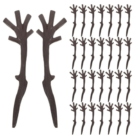 120 Mini Astas de Plástico: Adornos Navideños para Disfraz de Ciervo, Cuernos de Animales, Ramas de Árbol Falsas con Forma de Asta, Ramitas Secas, Ramas para Manualidades