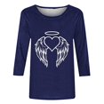 thumbnail image 4 of Aqestyerly Blouse Décontractée pour Femme, Imprimé Amusant, Coupe Ample, Col Rond, T-Shirt à Manches 3/4, Doux, Été, Quotidien, Haut Mode, Tee HWRETIE, 4 of 4