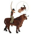 thumbnail image 2 of 1 juego de escultura de vaquero de escritorio, figuritas de vaquero del Salvaje Oeste falsas, modelo de juguetes de granja, juego de figuras de acción de vaquero, 2 of 7