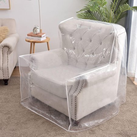 Plastic Armchair Chair Covers for Pets, Waterproof Heavy Duty Plastic Recliner Cover, Protect The Sofa Chair for Storage and Moving