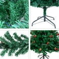 thumbnail image 3 of UTEN 6ft Green Artificial Christmas Tree with Pine Cone and Red Fruit, Foldable Metal Stand for Holiday Christmas Decoration, 3 of 12