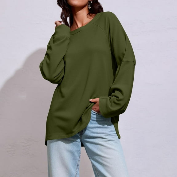 Aloohaidyvio Sweatshirts for Women Long Sleeve Casual Crewneck Cute Pullover Tops Lightweight Sweatshirt