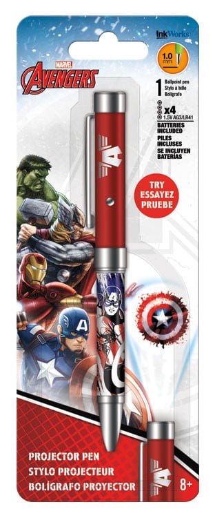 Set Of 2 NEW Black Ink Marvel Avengers Captain America Decorative Writing Pens 