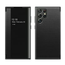 Allytech Phone Case for Samsung Galaxy S22 Ultra 5G 6.8", Slim Flip Magnetic Drop Protection Cover with Window View Function Built-in Pin/SIM Card Slot Case for Galaxy S22 Ultra 6.8 inch 2022, Black