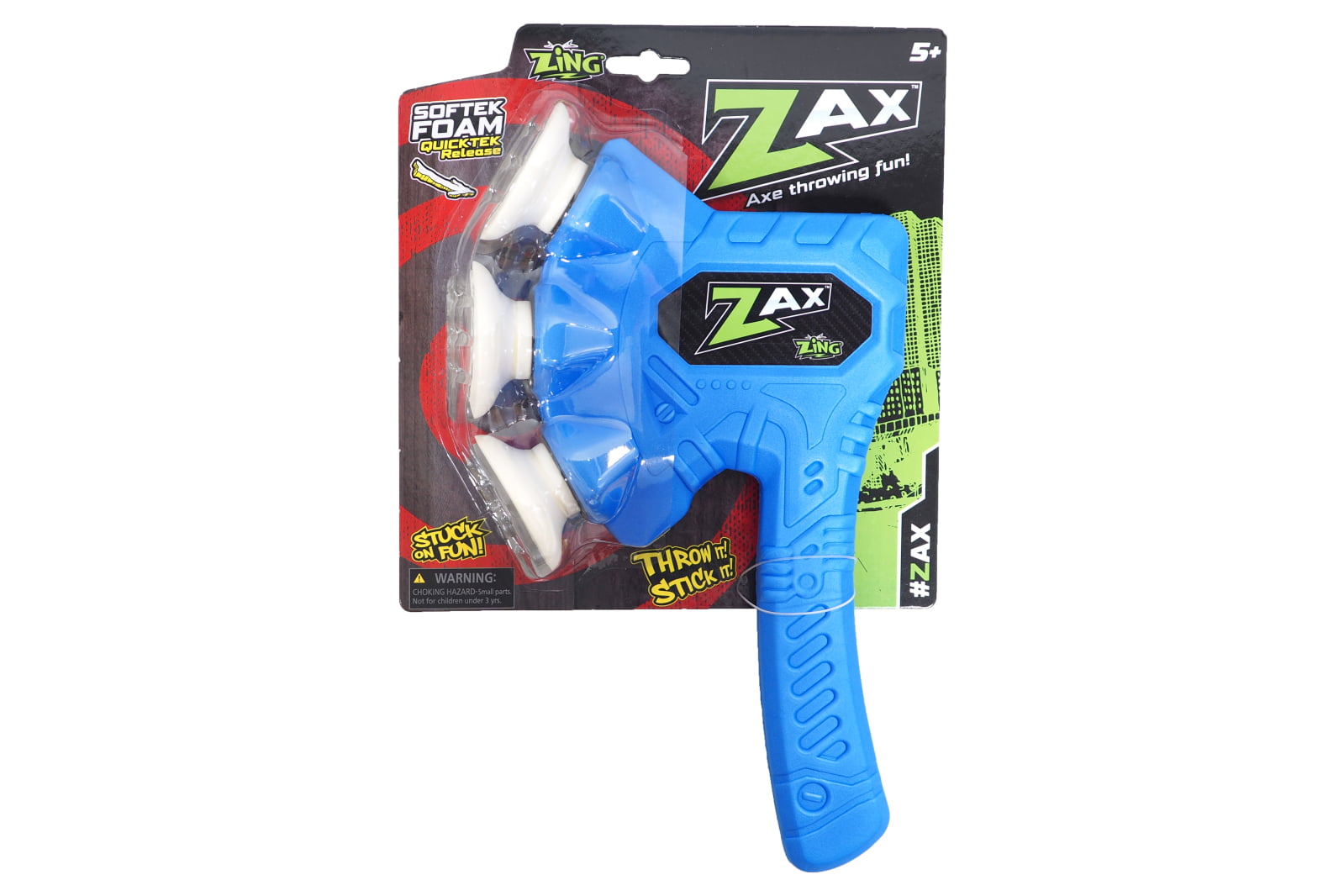 NEW Gray Zing Zax Axe Hyper Strike Soft Foam Suction Throwing Toy 