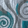 thumbnail image 6 of Emma + Oliver 3'x16' Contemporary Swirl Plush Pile Accent Rug with Scraped Effect in Turquoise, Gray, Black and White and Jute Backing, 6 of 6