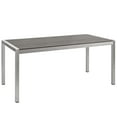 thumbnail image 3 of Modway Shore 3 Piece Outdoor Patio Aluminum Dining Set in Silver Gray, 3 of 6