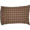 thumbnail image 4 of VHC Brands Crosswoods Plaid Cotton Primitive Bedding Standard Pillow Case Set of 2, Natural Tan, 4 of 5