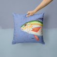 thumbnail image 2 of Caroline's Treasures 8534PW1414 Rainbow Trout on Blue Fabric Decorative Pillow, 14Hx14W, multicolor, 2 of 4