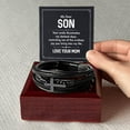 thumbnail image 6 of To My Son Your Smile Men's Stainless Steel & Vegan Leather Cross Bracelet - Vegan Leather with Stainless Steel, 6 of 14