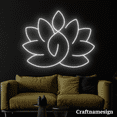 thumbnail image 2 of Craftnamesign Lotus Flower Line Art Neon Sign for Flower Shop Bedroom Living Room Wall Art, 2 of 4