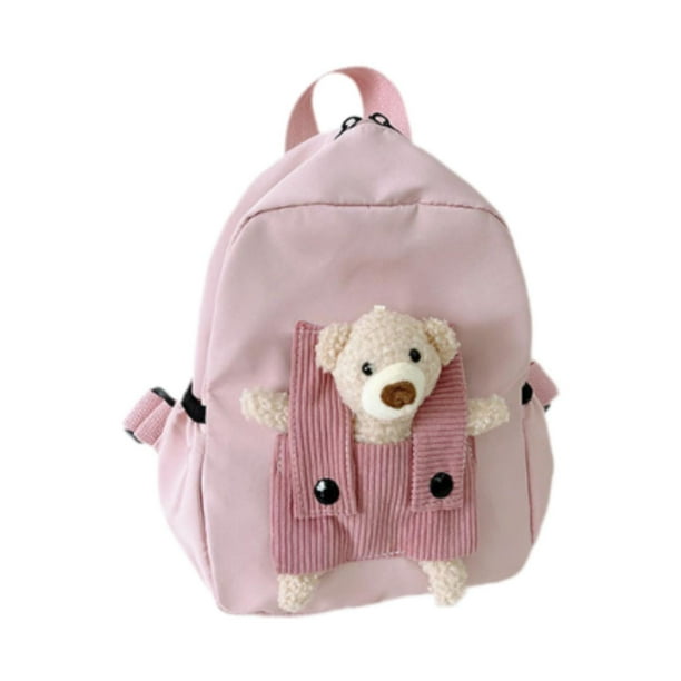 Mochila para niños elegante con asa de cremallera, ligera, impermeable, para el día a día. Rosa