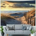 thumbnail image 4 of Shiartex  Ocean Beach Tapestry Seaside Wall Decor Sunset Costal Scenery Landscape Wall Hanging Nautical Sea Scenic Sand Blue Sky Summer Peaceful Calming Relax Bedroom Living Room 60x50inch, 4 of 6