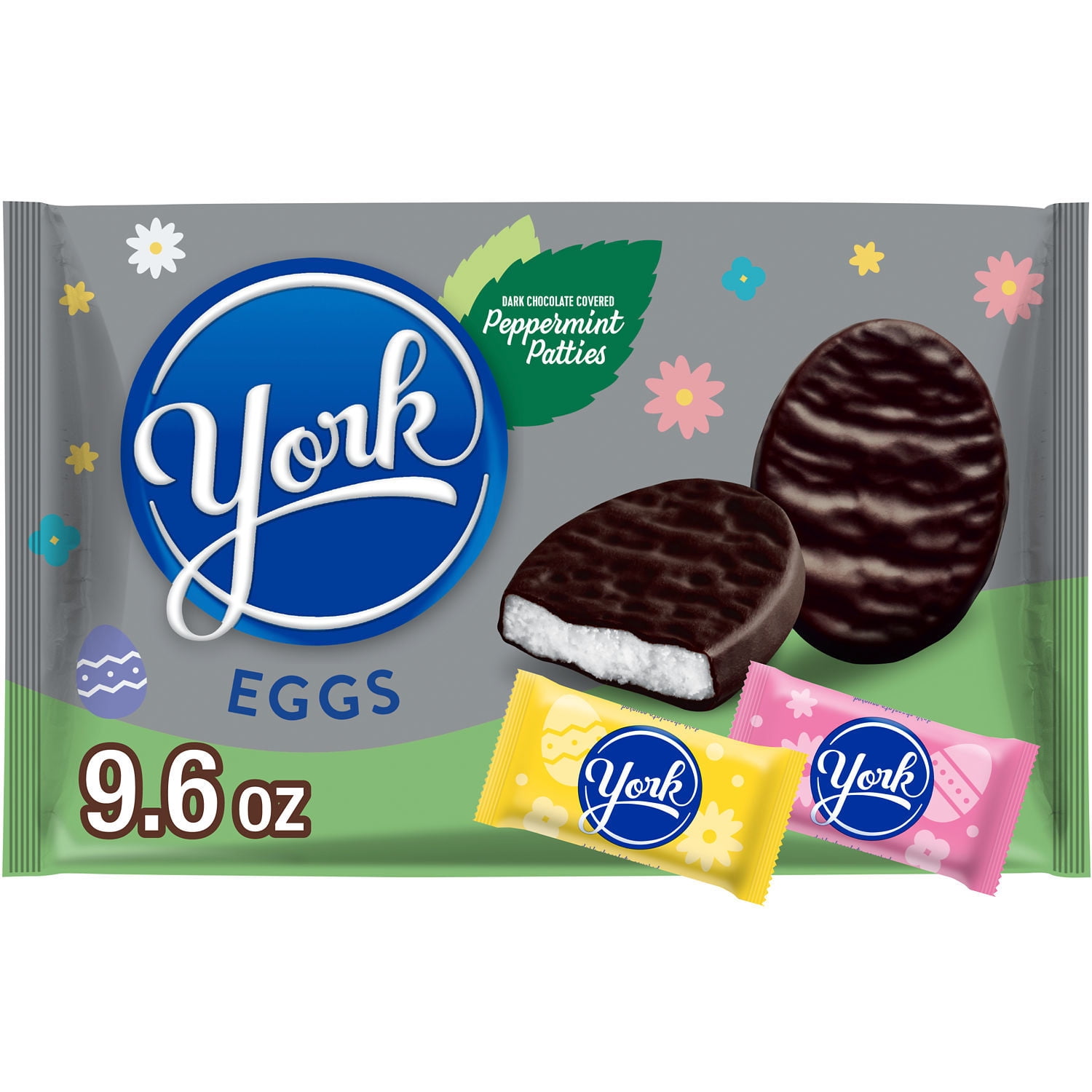 (3 pack) York Dark Chocolate Peppermint Patties Eggs, Easter Candy Bag, 9.6 oz
