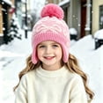 thumbnail image 2 of Suntak Toddler Beanies for Girls Warm Cute Pattern Winter Hat with Pom Pom 2-6 Years, 2 of 6