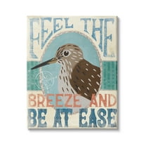 Stupell Industries Feel Breeze Be Ease Nautical Phrase Sandpiper Bird, 36 x 48, Design by Veronique Charron