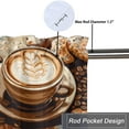 thumbnail image 5 of Coffee Theme Kitchen Valance Curtains Cafe Beans Cake Rod Pocket Valances for Bedroom Living Room Dining Room 54 by 18 in, 2 Panel, 5 of 6